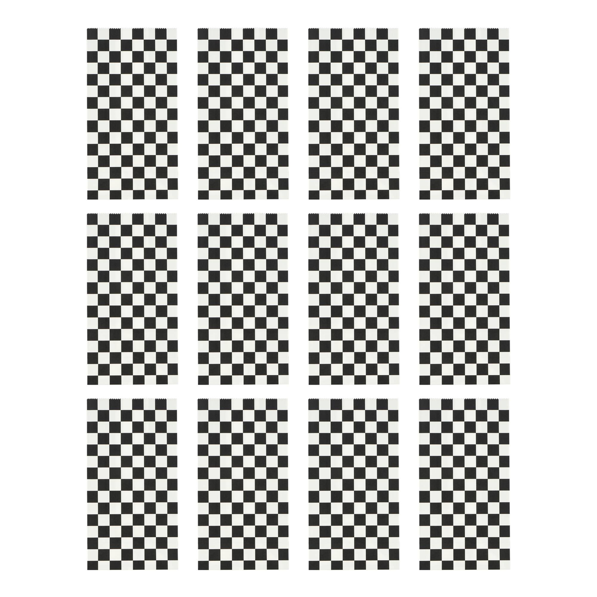 Black & White Checker Favor Bags, 12ct. by Celebrate It™